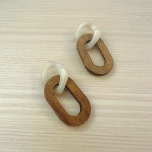 Magnolia Grace - Resin Wood Link Drop Earrings